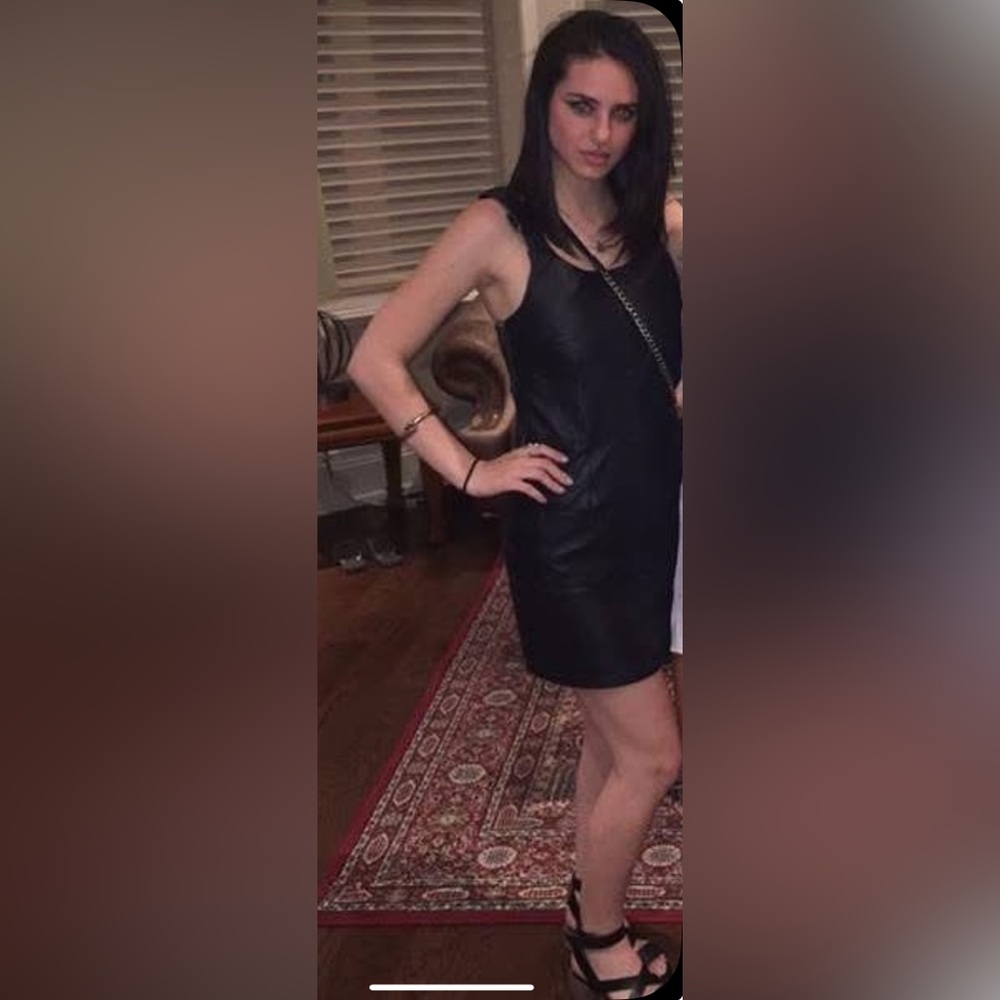 LEATHER MINI ZIPPER AND POCKET DRESS